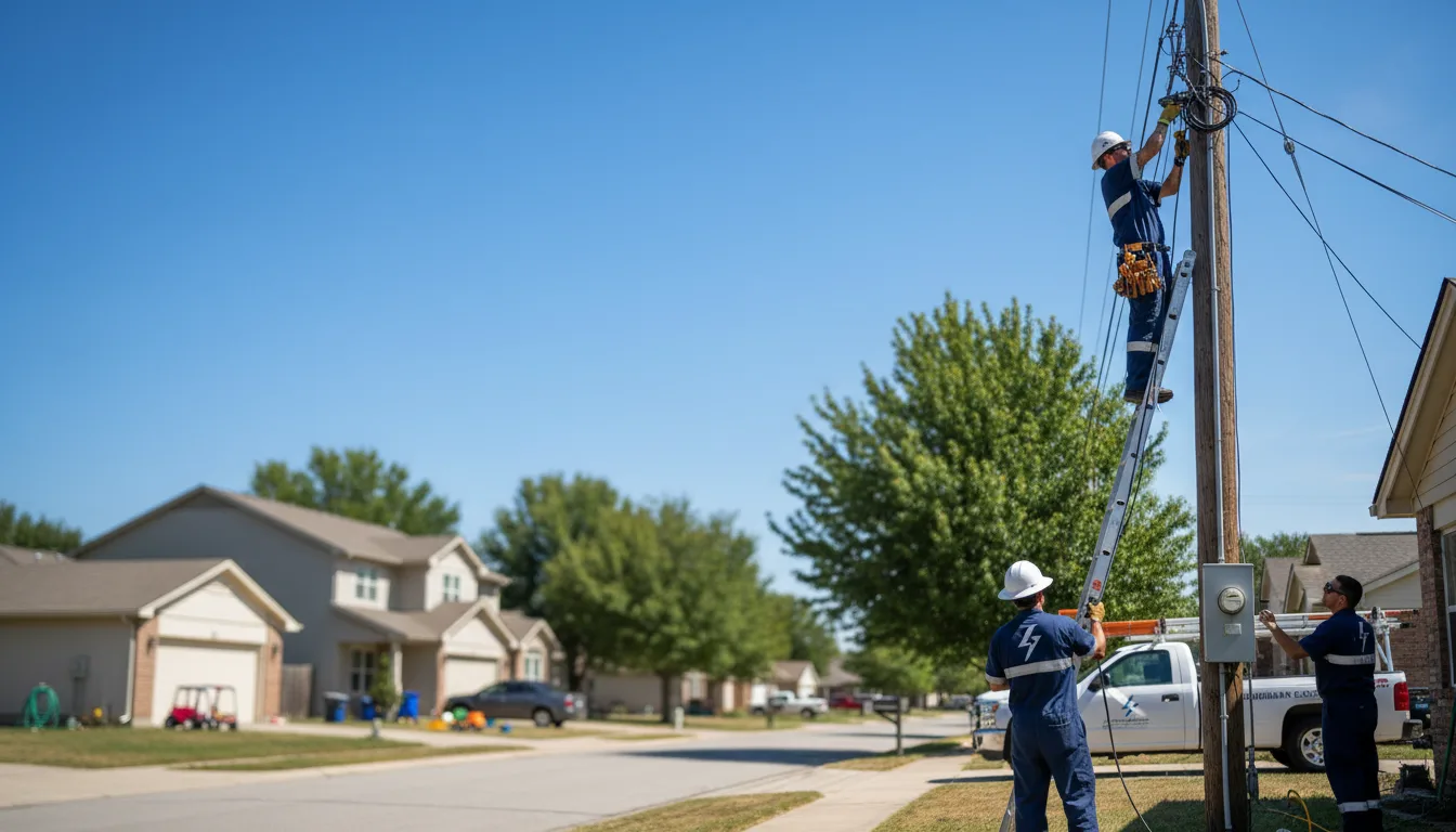 Residential electrician providing installation services in Devine, TX